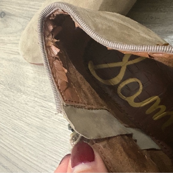 Sam Edelman Women’s Size 8.5 Ankle Boots Petty Putty Suede Bootie Beige Shoe - Picture 11 of 11